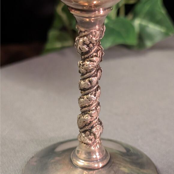 4 Vintage Silver Plated Cordial Dessert Wine Twisted Stem Goblets Falstaff Spain - Picture 6 of 8